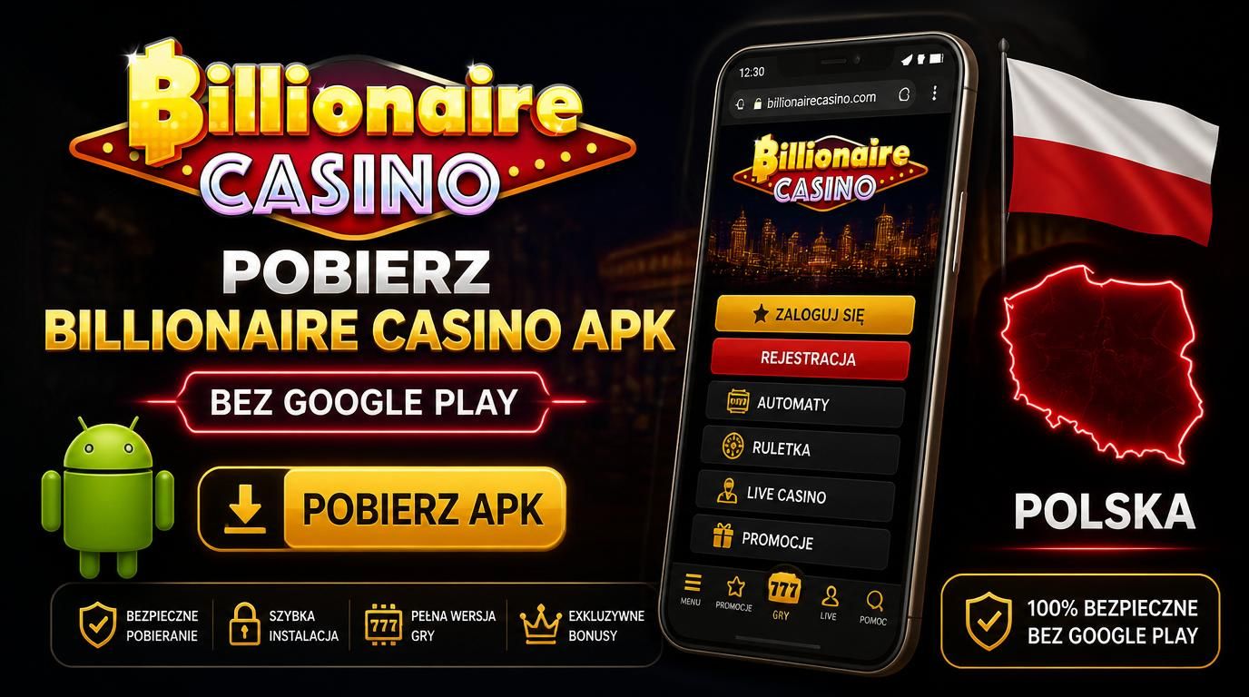 Interfejs z informacją o APK bez Google Play, widoczna flaga Polski